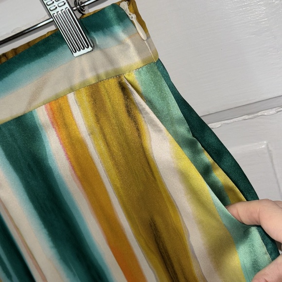 ZARA SATIN STRIPED HIGH RISE TROUSER STYLE PANTS - Picture 6 of 11